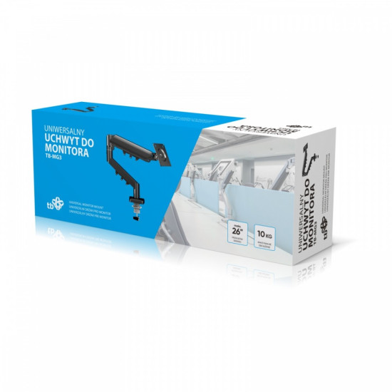 Uchwyt TB-MG3 do monitora na sprężynie gazowej do 26 cali 10kg VESA 100x100