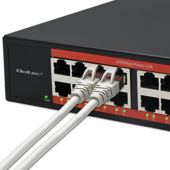 Przełącznik sieciowy SWITCH Gigabit Ethernet PoE | 16x RJ45 | 2x SFP | 1000 Mb/s 