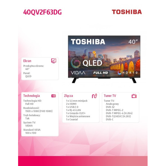 Telewizor QLED 40 cali 40QV2F63DG