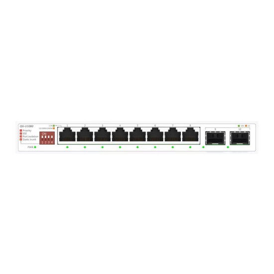 Przełącznik niezarządzalny QG-U1080 8 portów 2.5G + 2 porty 10G SFP+