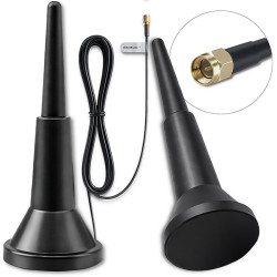 Antena 4G LTE z podstawą magnetyczną | 5dBi | wewnętrzna |       dookólna | 600-2700 MHz | SMA | 3m 