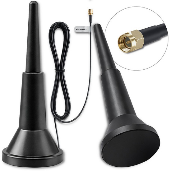 Antena 4G LTE z podstawą magnetyczną | 5dBi | wewnętrzna |       dookólna | 600-2700 MHz | SMA | 3m 