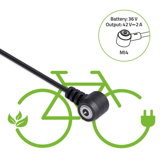 Ładowarka do roweru elektrycznego 36V | 42V | 2A | Mi4 Magnetic  TIP +kabel zasilający 
