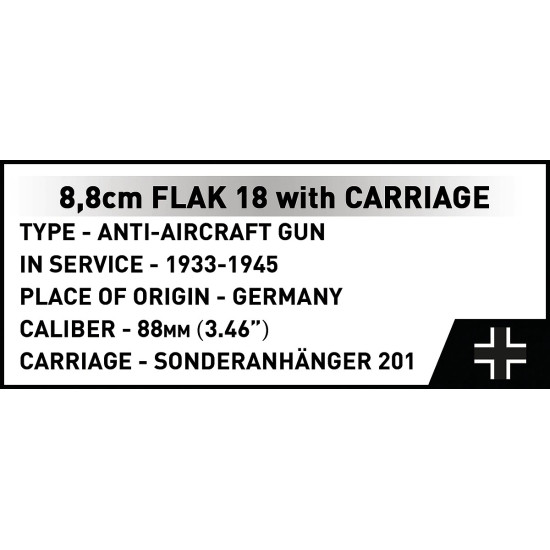 Klocki 8.8 cm Flak z wózkiem 360 klocków