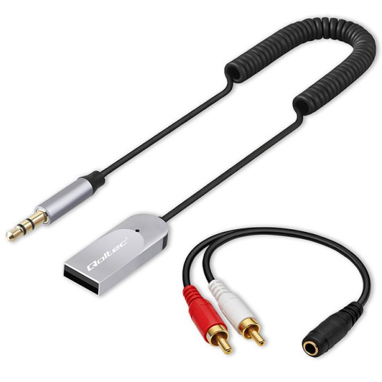 Bezprzewodowy adapter odbiornik dźwięku Audio HiFi Home&Car | Bluetooth 6.0 | 2 x RCA | 1 x AUX MiniJack 3.5mm | USB | Mikrofon 