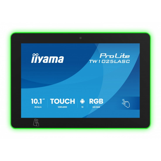 Monitor ProLite 10.1 cala TW1025ALASC-B3PNR,10P.DOT.IPS,WIFI,450 cd/m2,2x2W,3xUSB, RJ45, MICRO, A14, NFC , kamera internetowa (5MPa), pasek świetlny