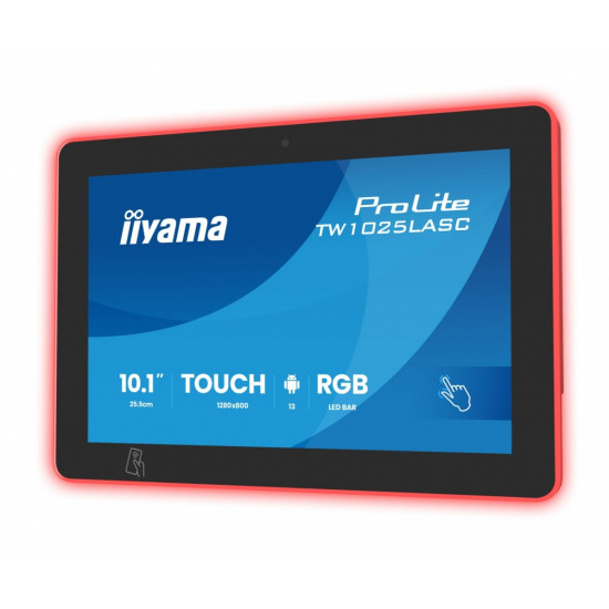 Monitor ProLite 10.1 cala TW1025ALASC-B3PNR,10P.DOT.IPS,WIFI,450 cd/m2,2x2W,3xUSB, RJ45, MICRO, A14, NFC , kamera internetowa (5MPa), pasek świetlny