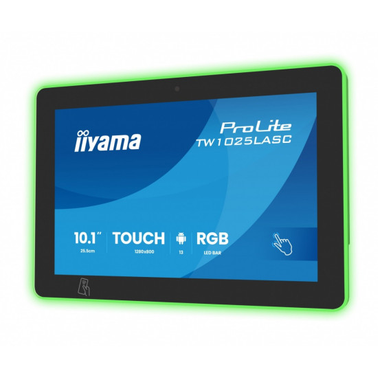 Monitor ProLite 10.1 cala TW1025ALASC-B3PNR,10P.DOT.IPS,WIFI,450 cd/m2,2x2W,3xUSB, RJ45, MICRO, A14, NFC , kamera internetowa (5MPa), pasek świetlny