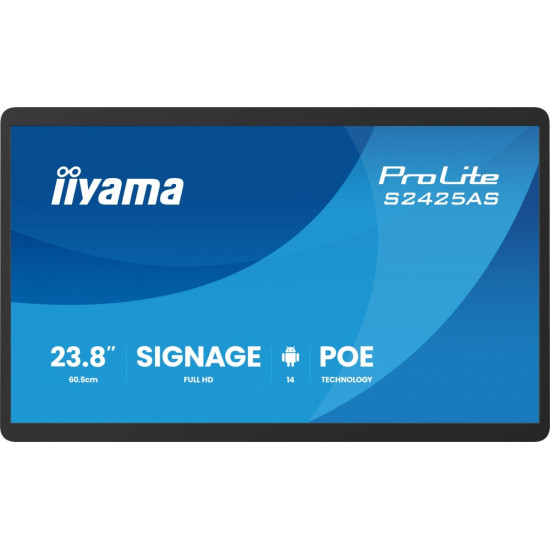 Monitor 23.8 cala ProLite S2425AS-B1 IPS,FHD,A14,24/7,RJ45, iiSignage, WI-FI 