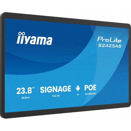Monitor 23.8 cala ProLite S2425AS-B1 IPS,FHD,A14,24/7,RJ45, iiSignage, WI-FI 