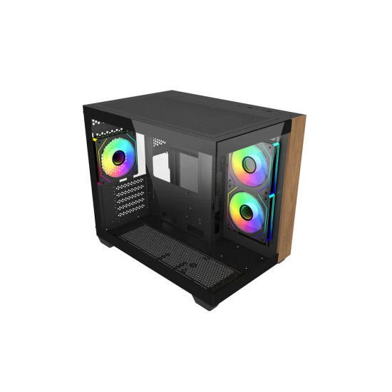 Obudowa Elite 481 Wood 270° Seamless Glass mATX 