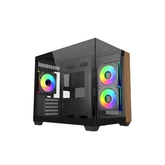 Obudowa Elite 481 Wood 270° Seamless Glass mATX 