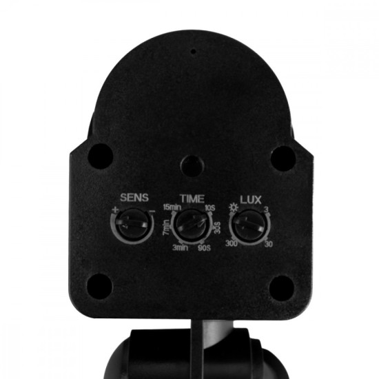 Czujnik ruchu i zmierzchu MCE25 B/B 180 stopni, max 1200W, z czarną przesłona, 5-12m 