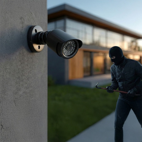 Zestaw dwóch atrap kamer tubowych IR1800 BT diody IR LED, zasilanie 2xAA, czarne, ABS 