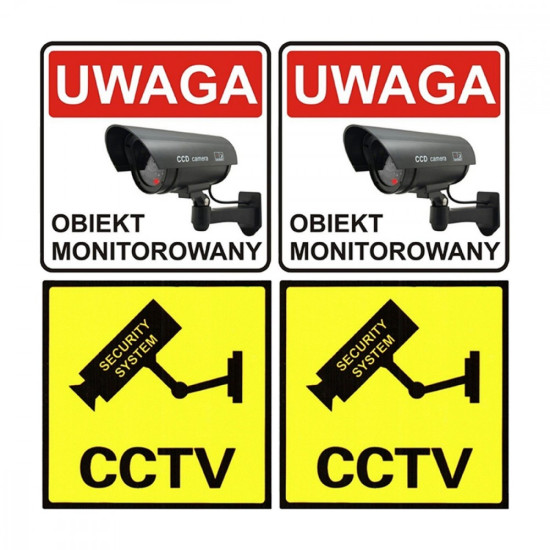 Zestaw dwóch atrap kamer tubowych IR1800 BT diody IR LED, zasilanie 2xAA, czarne, ABS 