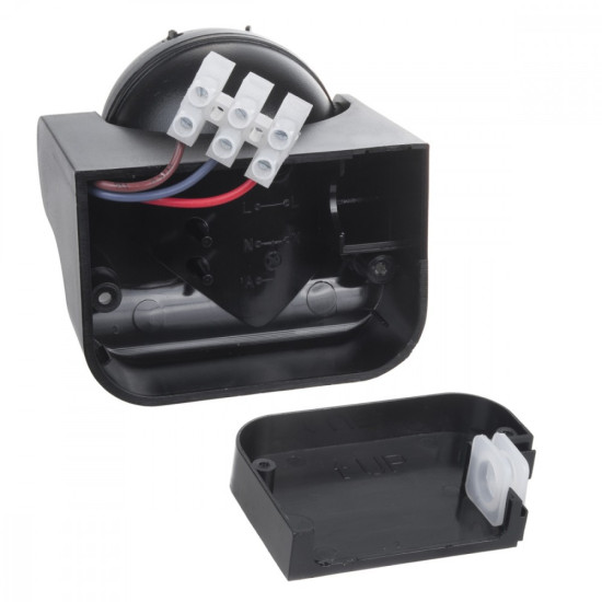 Czujnik ruchu PIR MCE358 B/B IP44, zasieg 12m, max obciążenie 300/1200W, czarny z czarną przesłoną