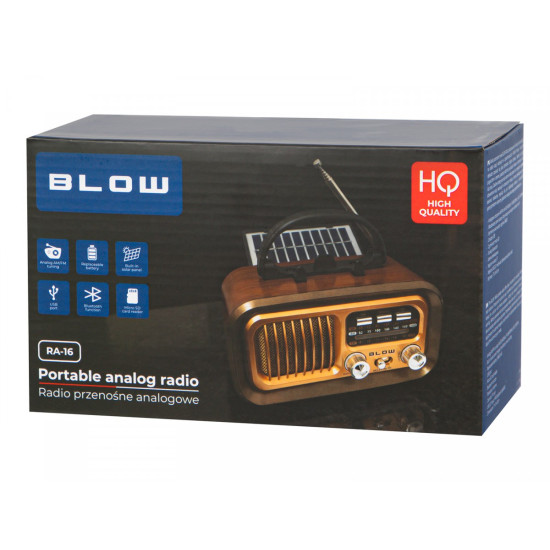 Radio przenośne analogowe AM/FM RA16 solarne