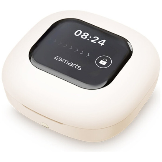 Słuchawki Bluetooth OWS tłumacz AI SkyBuds z ekranem Beżowe 