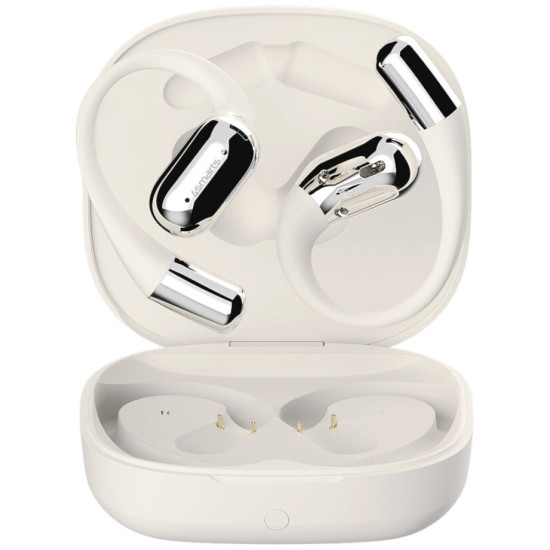 Słuchawki Bluetooth OWS tłumacz AI SkyBuds z ekranem Beżowe 