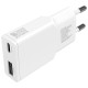 Ładowarka sieciowa PDPlug 20W GaN + USB-C + USB-A + kabel USB-C  1,5m Biała 