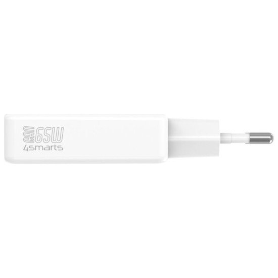 Ładowarka sieciowa PDPlug 65W GaN 2xUSB-C Biała 