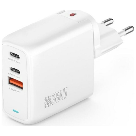 Ładowarka sieciowa Flex 65W 2xUSB-C + 1xUSB-A Biała 