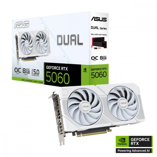 Karta graficzna GeForce RTX 5060 DUAL OC WHITE 8G GDDR7 128BIT HDMI/3DP