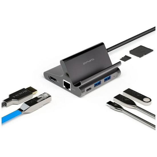 Podstawka tablet/smartphone 7w1 DeX 2xUSB-C/ 2xUSB-A/ HDMI/SD/   microSD/ RJ45 