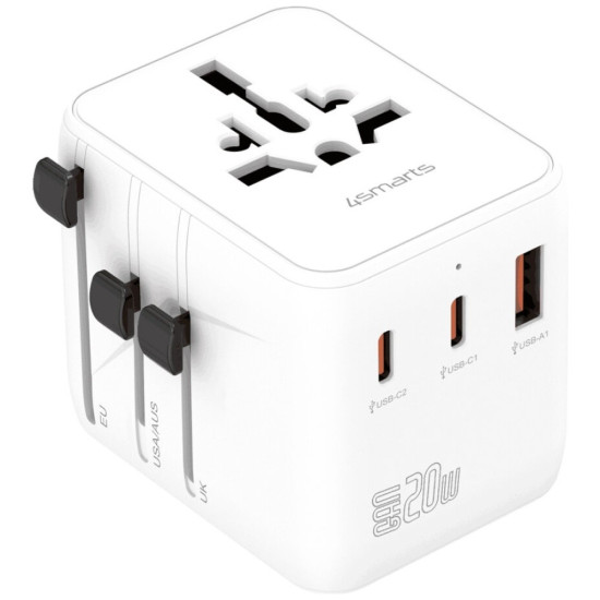 Adapter podróżny 20W GaN Nomad 2xUSB-C + 1xUSB-A 