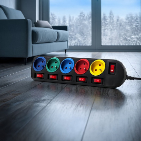 Listwa zasilająca 1,5m przedłużacz 5 gniazd MCE204M 