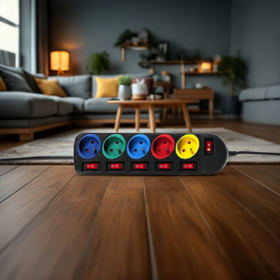 Listwa zasilająca 1,5m przedłużacz 5 gniazd MCE204M 