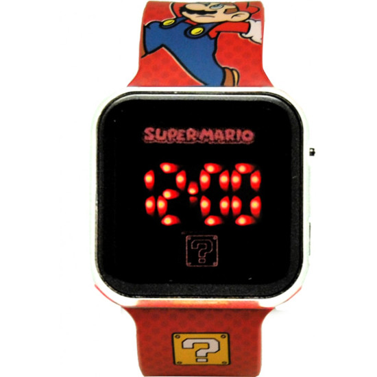 Zegarek LED Super Mario czerwony 