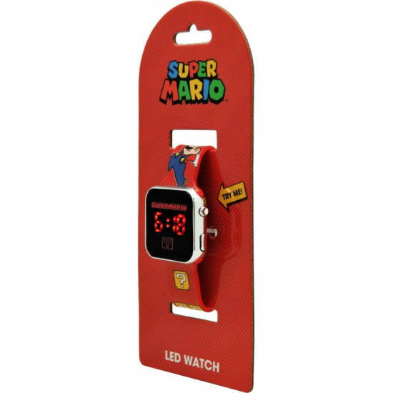 Zegarek LED Super Mario czerwony 