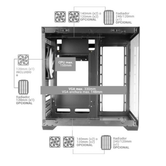 Obudowa MARS MC-VIEW2 BLACK mATX