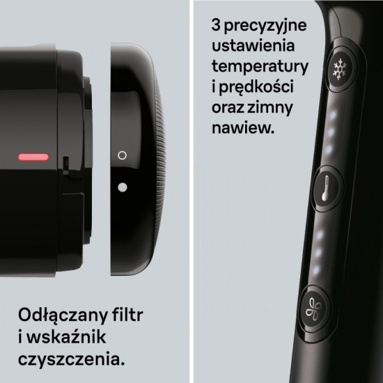 Suszarka do włosów 2100W, wskaźniki LED HD410E
