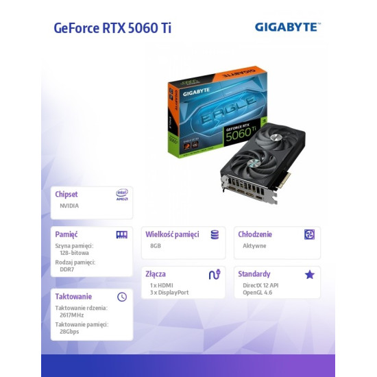 Karta graficzna GeForce RTX 5060 Ti EAGLE OC 12 8BIT GDDR7 HDMI/3DP