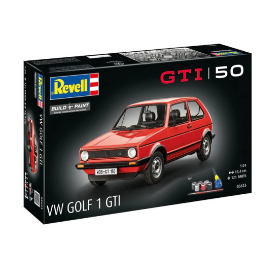 Model plastikowy samochód VW Golf1 GTI 50 years 1:24