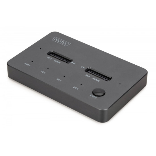 Stacja dokująca dysków z funkcją klonowania | USB-C 3.1 Gen2 10Gbps | SSD M.2 NVMe (max. 2x 4TB) | Funkcja Offline Clone | Czarna
