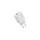 Ładowarka sieciowa/zasilacz USB 20W, 1x USB-C, 1x USB-A, biała 