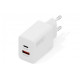 Ładowarka sieciowa/zasilacz USB 20W, 1x USB-C, 1x USB-A, biała 