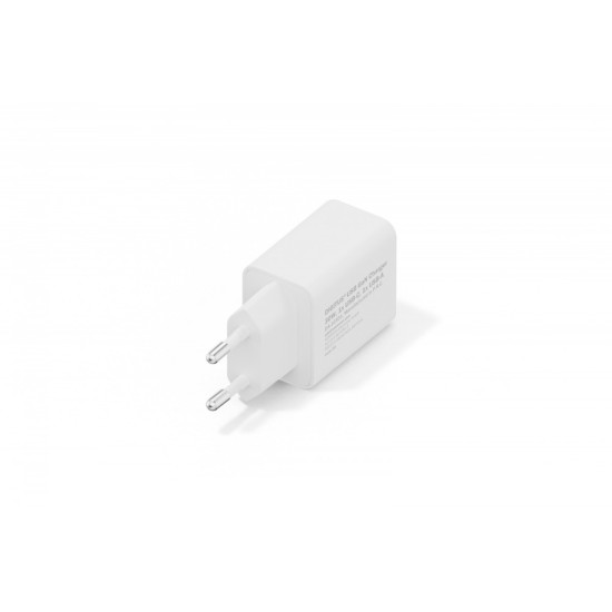 Ładowarka sieciowa/zasilacz USB GaN 30W, 1x USB-C, 1x USB-A, biała
