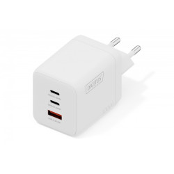 Ładowarka sieciowa/zasilacz USB GaN 100W, 2x USB-C, 1x USB-A, biała