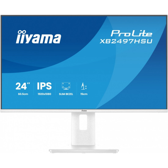 Monitor ProLite 23.8 cala XB2497HSU-W1  IPS,FHD,HDMI,DP,120Hz,350CD,2xUSBv3.2, 2xUSB-C, GW 5lat, HAS 150/PIVOT, BIAŁY