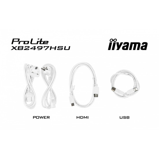 Monitor ProLite 23.8 cala XB2497HSU-W1  IPS,FHD,HDMI,DP,120Hz,350CD,2xUSBv3.2, 2xUSB-C, GW 5lat, HAS 150/PIVOT, BIAŁY