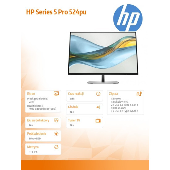 Monitor S5 Pro 524pu FHD USB-C  9D9V7AA#ABB