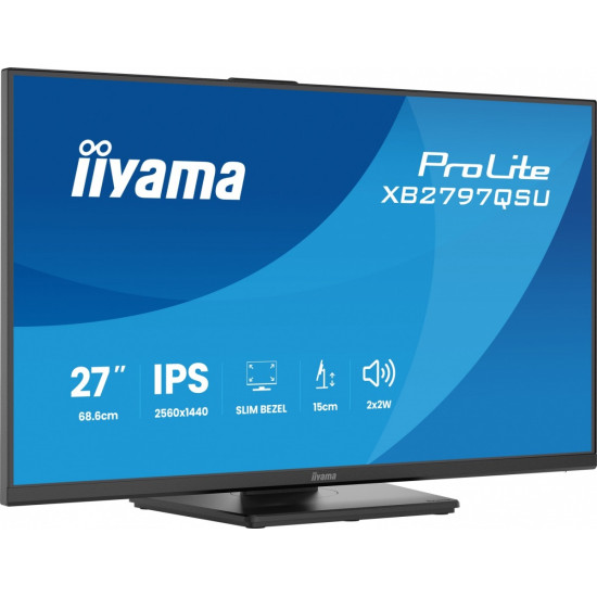 Monitor ProLite  27 cali XB2797QSU-B1 IPS,QHD,2xHDMI,DP,350cd,75Hz,1000:1,     USB HUB,x4 ((2x Type-A v.3.2 Gen 1 (5Gbps, 4.5W) 2x Type-C (5Gbps, 5W))
