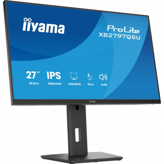 Monitor ProLite  27 cali XB2797QSU-B1 IPS,QHD,2xHDMI,DP,350cd,75Hz,1000:1,     USB HUB,x4 ((2x Type-A v.3.2 Gen 1 (5Gbps, 4.5W) 2x Type-C (5Gbps, 5W))