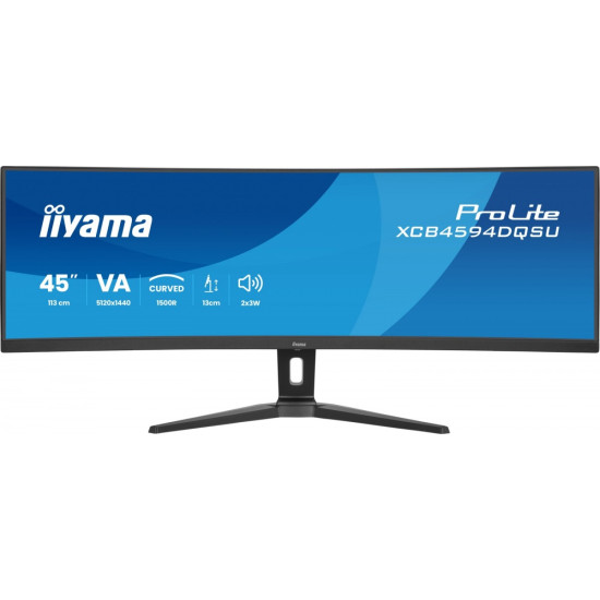Monitor ProLite 44.5 cala XCB4594DQSU-B1 ,VA,DQHD,2xDP,2xHDMI,1500R,32:9,      450 cd/m2,  3000:1, USB HUB x4 (2x Type-A, 2x Type-C), 2 x 3W