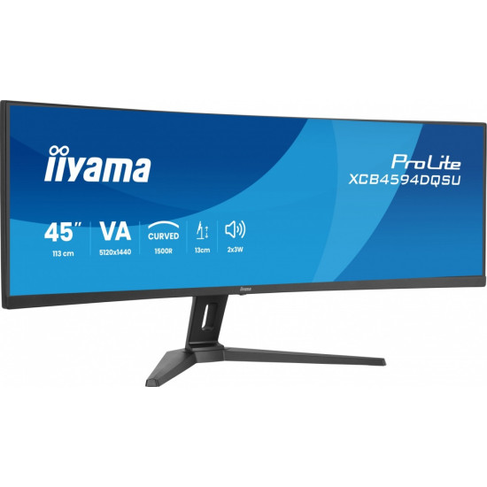 Monitor ProLite 44.5 cala XCB4594DQSU-B1 ,VA,DQHD,2xDP,2xHDMI,1500R,32:9,      450 cd/m2,  3000:1, USB HUB x4 (2x Type-A, 2x Type-C), 2 x 3W