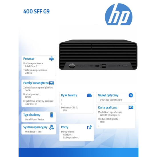 Komputer 400 SFF G9 i7-14700 1TB/16GB/W11P      9H7N1ET